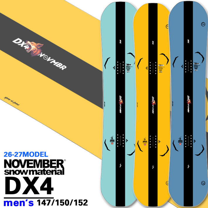 [予約商品] 26-27 NOVEMBER ノベンバー スノーボード SNOWBOARD メンズ DX4  ディエックスフォー DX FOUR 147cm 150cm 152cm ノーベンバー グラトリ スノーボード 板 2026 2027 日本正規品