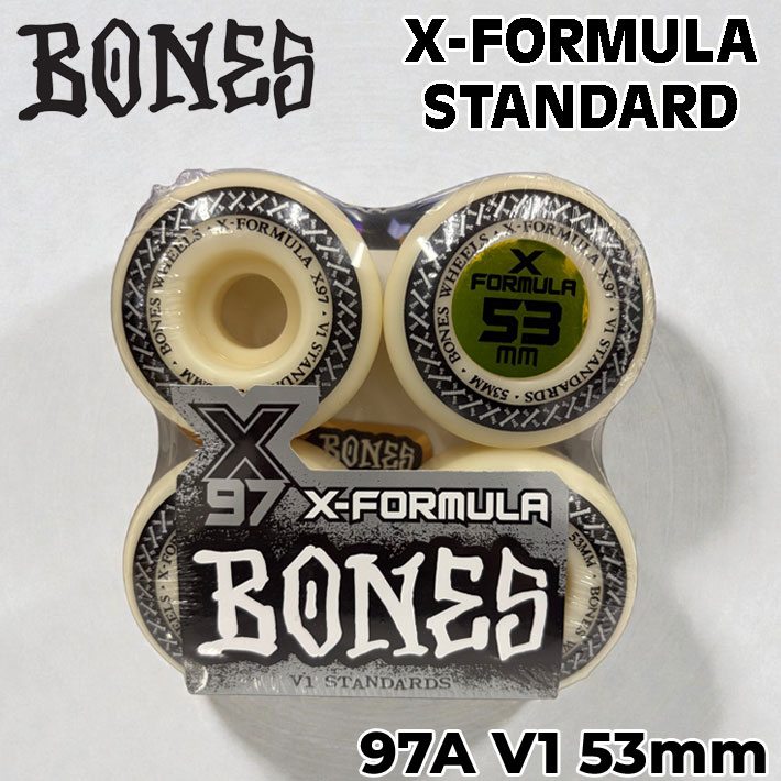 スケートボード ウィール BONES WHEEL X-FORMULA STANDARD ボーンズ ウィール 53mm 97A [6] V1 スケボー 4個セット エックスフォーミュラー 
