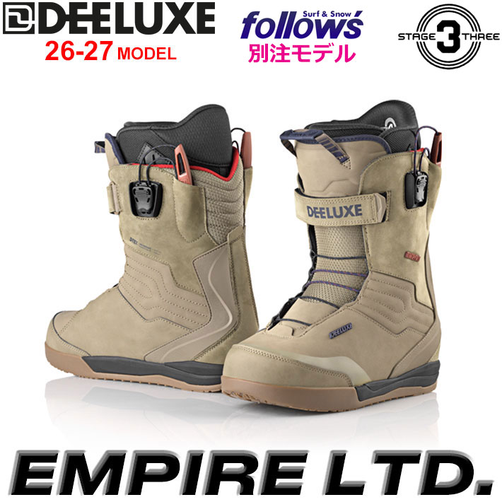 [予約商品] フォローズ別注！NEW 26-27 DEELUXE ブーツ EMPIRE LTD ディーラックス エンパイア リミテッド レザー  S3 熱成型がいらないそのまま履けるインナー 2026 2027 日本正規品