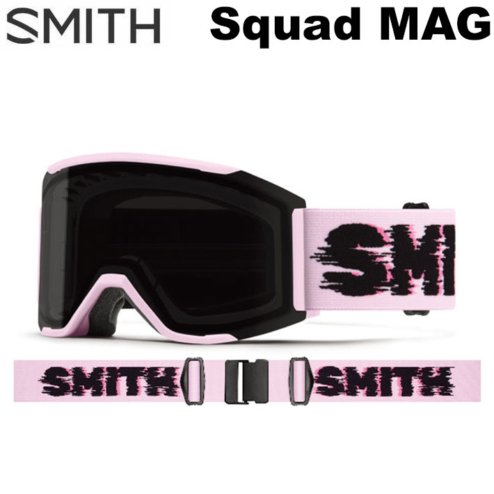 [予約商品] 26-27 SMITH ゴーグル スミス Squad MAG スカッドマグ Pink Frost Flex Glitch アジアンフィット スノーボード 2026 2027 日本正規品 [010276545]