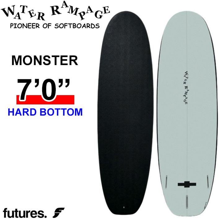 2026 WATER RAMPAGE ソフトボード ウォーターランページ MONSTER 7'0 モンスター [Black Future] HARD BOTTOM ミッドレングス サーフボード 日本正規販売店 [営業所留め送料無料]