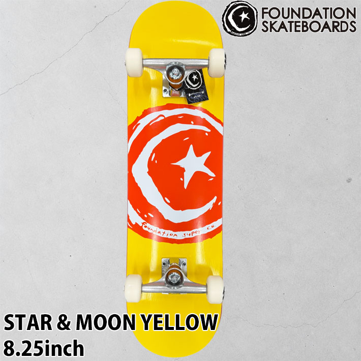 FOUNDATION スケートボード コンプリート ファンデーション STAR ＆ MOON YELLOW 8.25inch [F104] スケボー 完成品 組み立て済み
