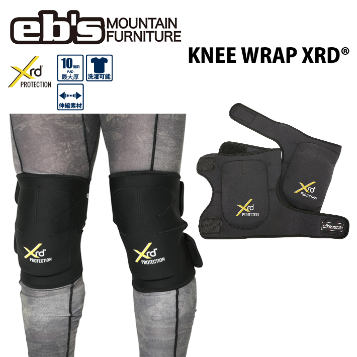 [予約商品] 26-27 eb's エビス スノーボード 膝用 プロテクター KNEE WRAP XRD ニーラップXRD 4600132 ひざ プロテクター 10ｍｍパッド 2026 2027 ebs [メール便発送商品]