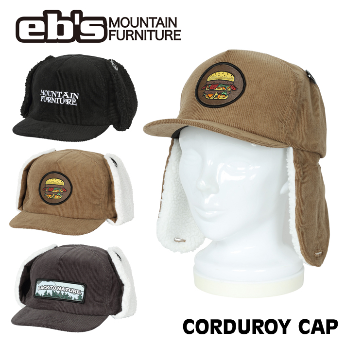 [予約商品] 26-27 eb's 耳当て ボア付きキャップ 4600420 CORDUROY CAP エビス コーデュロイキャップ ウィンタースポーツ 2026 2027 ebs