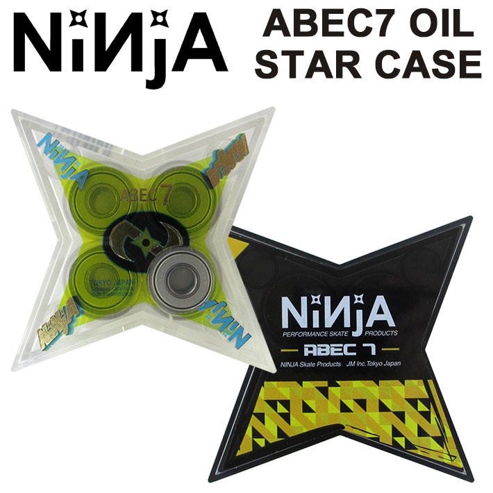 NINJA BEARING ニンジャ ベアリング ABEC7 (オイルタイプ) スターケース入り スケートボード スケボー SK8 パーツ [メール便送料200円可能]