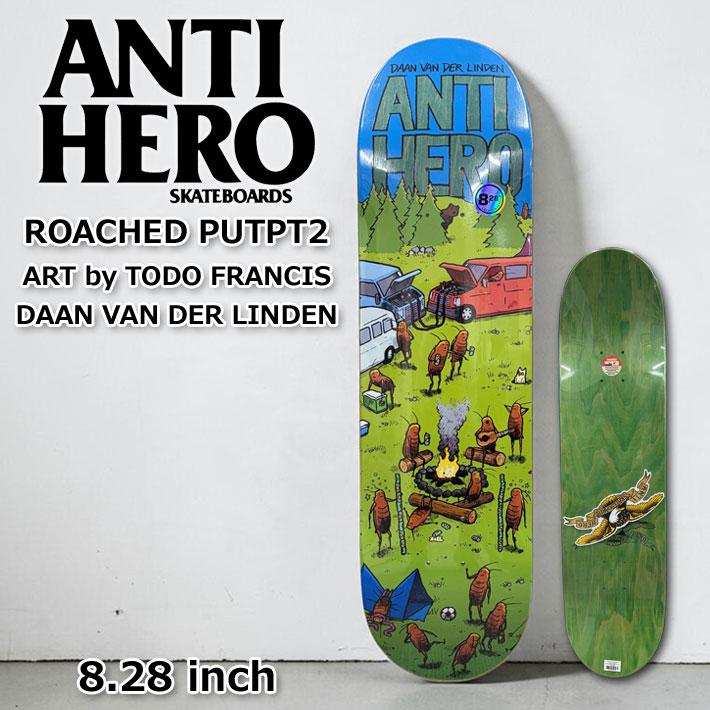 スケート デッキ ANTI HERO アンチヒーロー スケートボード [AN-8B] 8.28inch ROACHED OUT PT2 ART by TODO FRANCIS Daan Van Der Linden ダーン・ヴァン・ダー・リンデン スケボー パーツ SKATE BOARD DECK