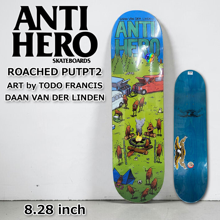 スケート デッキ ANTI HERO アンチヒーロー スケートボード [AN-8C] 8.28inch ROACHED OUT PT2 ART by TODO FRANCIS Daan Van Der Linden ダーン・ヴァン・ダー・リンデン スケボー パーツ SKATE BOARD DECK