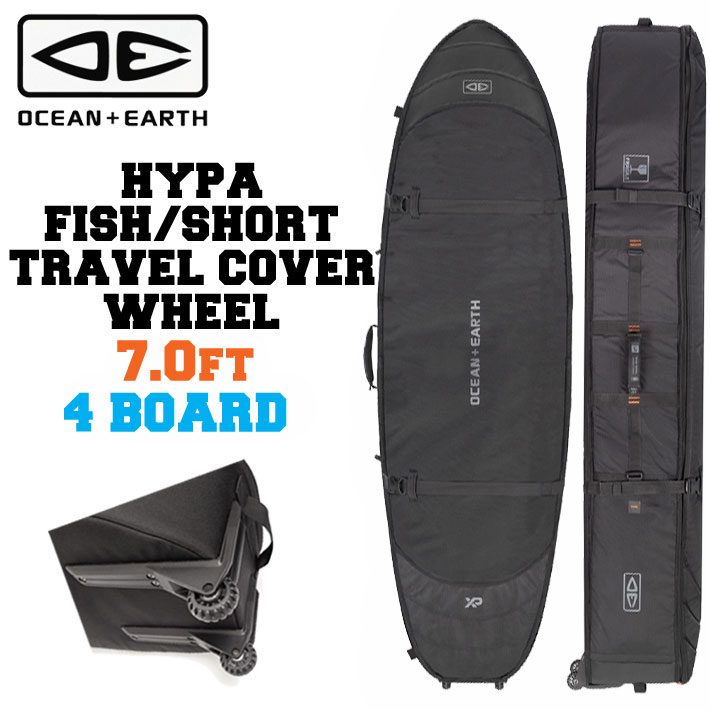 ハードケース トラベルケース OCEAN＆EARTH サーフボードケース HYPA FISH/SHORT TRAVEL COVER WHEEL 4BOARD 7’0 4本収納 オーシャンアンドアース [サーフトリップ特集]