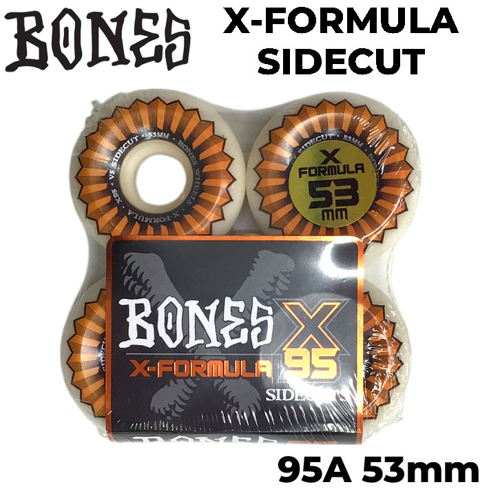 スケートボード ウィール BONES WHEEL X-FORMULA SIDECUT ボーンズ ウィール 53mm 95A [11] V5 スケボー 4個セット エックスフォーミュラー