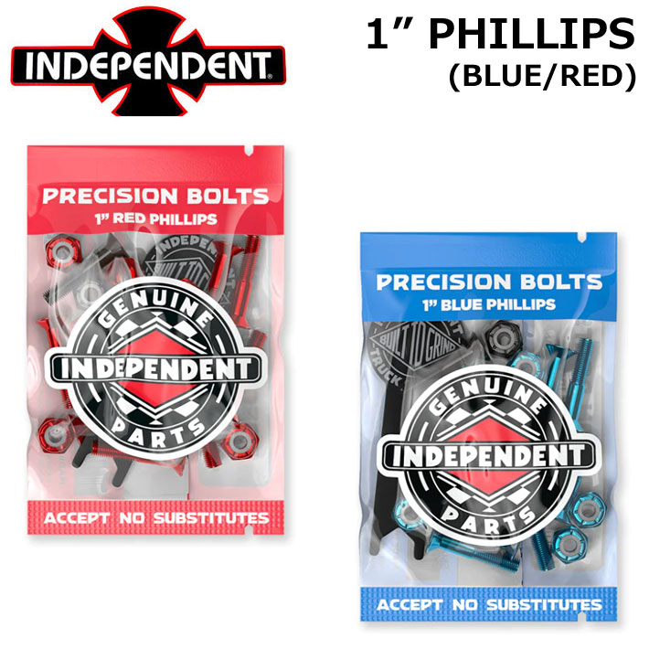 INDEPENDENT インディペンデント ビス プラス PHILLIPS 1"" [RED / BLUE] GENUINE PARTS スケートボード スケボー パーツ SK8