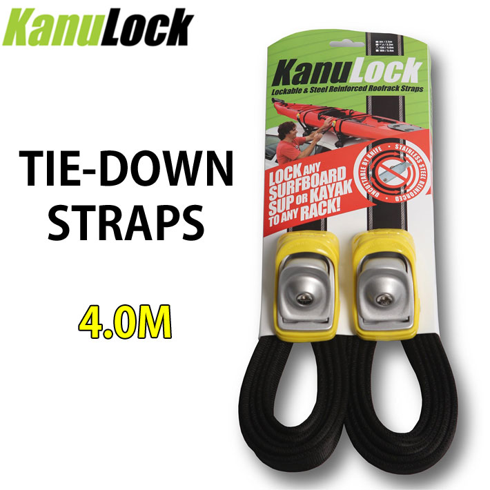 KANULOCK Tie-Down STRAPS タイダウンベルト LOCKABLE 盗難防止 サーフボード積載ストラップ 4.0m  13FT サーフィン 便利 車