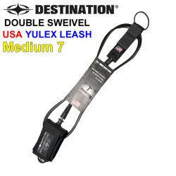 [送料無料] DESTINATION ディスティネーション リーシュコード DOUBLE SWEIVEL USA YULEX  LEASH MEDIUM ミディアムウェーブ用  7ft ANKLE 7mm ダブル スイベル スウィベル リーシュ アンクル 足首用  サーフィン LEASH 