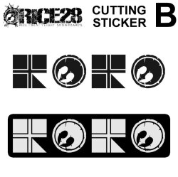 RICE28 ライス28 カッティングステッカー 【B】 [ BLK / WHT ] シール デカール 転写 スノーボード スノボー アクセサリー