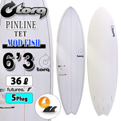 2026 torq surfboard トルク サーフボード PINLINE DESIGN MOD FISH 6'3 [White Pinline] ショートボード フィッシュボード エポキシボード 初級者 初心者 ビギナー [営業所留め送料無料]