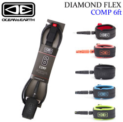 25 OCEAN&EARTH サーフィン リーシュコード DIAMOND FLEX COMP 6'0 ANKLE 足首用 6ft オーシャン＆アース ショートボード リーシュ