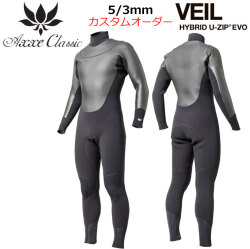 [カスタムオーダー] お問い合わせ下さい！2026 AXXE CLASSIC ウェットスーツ セミドライ フルスーツ メンズ HYBRID U-ZIP EVO VEILモデル 5mm×3mm 秋冬用 アックスクラシック ヴェール CORE MODEL サーフィン SUP ダイビング