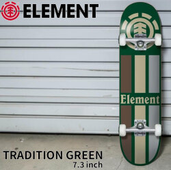 エレメント スケートボード コンプリート キッズ ジュニア ELEMENT TRADITION GREEN 7.3inch [BG027126] スケボー COMPLETE 完成品 組み立て済み