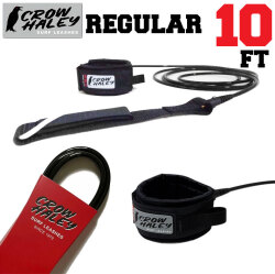リーシュコード CROW HALEY クロウ ハーレー サーフィン Surf Leash 10ft REGULAR レギュラー ロングボード 足首用 MADE IN USA 日本正規品　