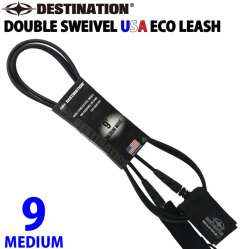 ディスティネーション リーシュコード DESTINATION DOUBLE SWEIVEL USA ECO LEASH MEDIUM 9ft ミディアムウェーブ用  ANKLE 7mm ダブル スイベル スウィベル リーシュ アンクル 足首用  サーフィン LEASH