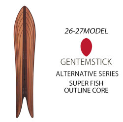 [予約商品] 26-27 GENTEMSTICK ゲンテンスティック SUPER FISH OUTLINE CORE 176cm スーパーフィッシュ アウトラインコア スノーボード パウダーボード アクセルキャンバー 板 2026 2027