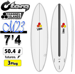 2026 torq surfboard トルク サーフボード X-LITE M23 7'4 [White Pinline] エム23 ファンボード AL MERRICK アルメリック CHANNEL ISLANDS チャンネルアイランド エポキシボード ミッドレングス EPSボード サーフィン