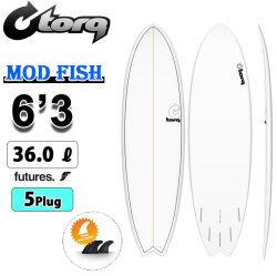 2026 torq surfboard トルク サーフボード PINLINE DESIGN MOD FISH 6'3 [White Pinline] ショートボード フィッシュボード エポキシボード 初級者 初心者 ビギナー [営業所留め送料無料]