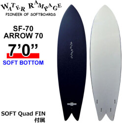 2026 WATER RAMPAGE ソフトボード ウォーターランページ ARROW70 7'0 アロー SOFT BOTTOM ミッドレングス フィッシュ サーフボード フィン付属 日本正規販売店 [営業所留め送料無料]