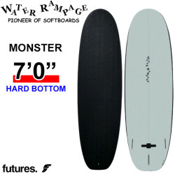 2026 WATER RAMPAGE ソフトボード ウォーターランページ MONSTER 7'0 モンスター [Black Future] HARD BOTTOM ミッドレングス サーフボード 日本正規販売店 [営業所留め送料無料]