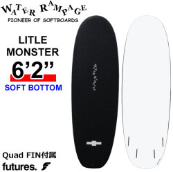 2026 WATER RAMPAGE ソフトボード ウォーターランページ LITLE MONSTER 6'2 リトルモンスター SOFT BOTTOM ショートボード サーフボード フィン付属 日本正規販売店 [営業所留め送料無料]