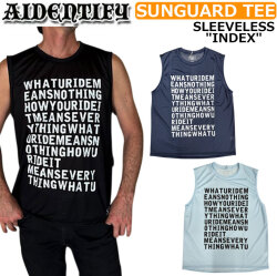 [現品限り] ラッシュガード AIDENTIFY アイデンティファイ SUNGUARD TEE サンガード SLEEVELESS INDEX [6] ノースリーブ メッシュ ユニセックス メンズ レディース サーフィン 海水浴 プール フィッシング アウトドア [メール便発送商品]