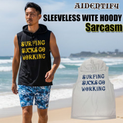 ラッシュガード AIDENTIFY アイデンティファイ SLEEVELESS WITE HOODY [SARCASM] サンガード メッシュ ユニセックス メンズ レディース サーフィン 海水浴 プール  [メール便発送商品]