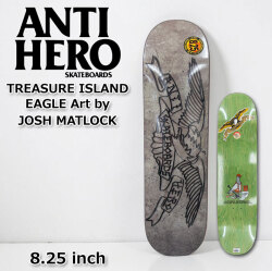 スケート デッキ ANTI HERO アンチヒーロー スケートボード [AN-9A] 8.25inch TREASURE ISLAND EAGLE Art by JOSH MATLOCK ジョッシュ マットロック スケボー パーツ SKATE BOARD DECK
