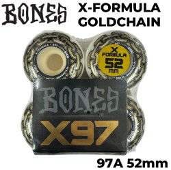 スケートボード ウィール BONES WHEEL GOLD CHAIN V1 ボーンズ ウィール 52mm 97A [4] スケボー 4個セット X-FORMULA エックスフォーミュラー スタンダード