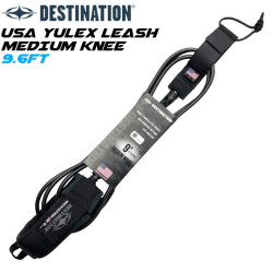 ディスティネーション リーシュコード 7mm 9'6ft USA YULEX MEDIUM KNEE 膝用 DOUBLE SWEIVEL LEASH ミディアムウェーブ用 ダブル スイベル スウィベル DESTINATION