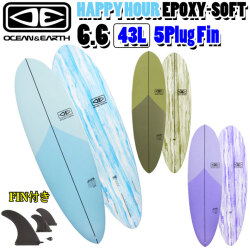 [follows特別価格] OCEAN＆EARTH オーシャンアンドアース サーフボード HAPPY HOUR EPOXY SOFT 6’6 5Plug ソフトサーフボード ショートボード [営業所止め送料無料]
