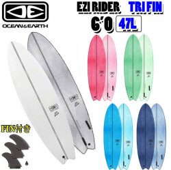 [follows特別価格] 2026 OCEAN＆EARTH オーシャンアンドアース サーフボード EZI RIDER 6’0 ソフトボード フィン付き ショートボード ソフトサーフボード サーフィン [営業所止め送料無料]