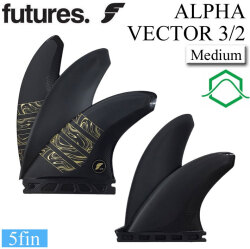ショートボード用フィン トライクアッドフィン フューチャーフィン ALPHA アルファ VECTOR 3/2 Mサイズ futures. 5FIN5枚セット サーフィン サーフボード 