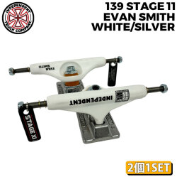 INDEPENDENT TRUCK スケートボード スケボー トラック インディペンデント STAGE 11 139 EVAN SMITH WHITE/SILVER STANDARD [7] インディー 2個1セット 前後セット