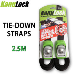 KANULOCK Tie-Down STRAPS タイダウンベルト LOCKABLE 盗難防止 サーフボード積載ストラップ 2.5m  8FT サーフィン 便利 車