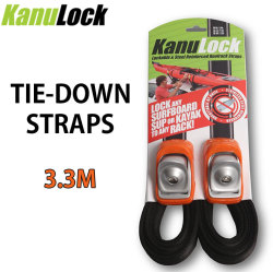 KANULOCK Tie-Down STRAPS タイダウンベルト LOCKABLE 盗難防止 サーフボード積載ストラップ 3.3m  11FT サーフィン 便利 車
