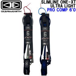 25 OCEAN&EARTH サーフィン リーシュコード SLIMLINE ONE-XT ULTRA LIGHT PRO COMP 6'0 ANKLE 足首用 6ft オーシャン＆アース ショートボード リーシュ