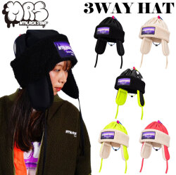[12月下旬頃入荷予定] 2026 マウンテンロックスター 3WAY HAT 3ウェイハット ボア フリース 耳当て 耳付き ビーニー ネックウォーマー Mtn. Rock Star 防寒 撥水 キャップ アパレル ユニセックス マンロク MOUNTAIN ROCK STAR スノーボード スノーウェア