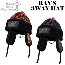 [12月下旬頃入荷予定] 2026 レイズ RAY'S 3WAY HAT 3ウェイハット ボア フリース 耳当て 耳付き ビーニー ネックウォーマー Ray's Blanc Vetements 防寒 撥水 キャップ アパレル ユニセックス 青木玲 マウンテンロックスター MOUNTAIN ROCK STAR スノーボード スノーウェア