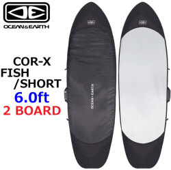 OCEAN＆EARTH サーフボードケース ハードケース COR-X コアエックス FISH/SHORT TRAVEL COVER 6.0ft 2BOARD オーシャンアンドアース [サーフトリップ特集]