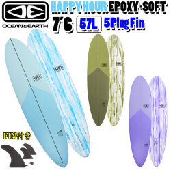 [follows特別価格] OCEAN＆EARTH オーシャンアンドアース サーフボード HAPPY HOUR EPOXY SOFT 7’6 5Plug ソフトサーフボード ファンボード ミッドレングス [営業所止め送料無料]