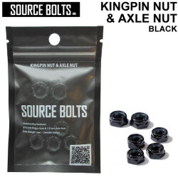 SOURCE BOLTS ソース ボルト KINGPIN NUT ＆ AXLE NUT [BLACK] キングピンナット アクスルナット スケートボード パーツ スケボー SK8 SKATE BOARD