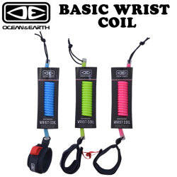 26 OCEAN&EARTH O&E オーシャンアンドアース BASIC WRIST COIL COLORS リストリーシュ ボディーボード サーフィン リーシュコード