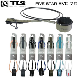 26 ツールス サーフィン リーシュコード TLS EVO FIVE STAR 7ft サーフボード 流れ防止 TOOLS 5star フィッシュトゥールス 