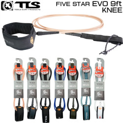 26 ツールス サーフィン リーシュコード TLS EVO FIVE STAR 9ft 膝下 サーフボード 流れ防止 TOOLS 5star KNEEトゥールス 