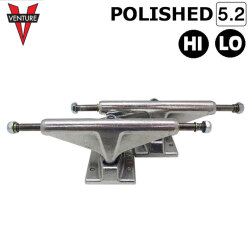 スケートボード トラック ベンチャー VENTURE TRUCK POLISHED 5.2 [V1] [HI／LO] 7.875～8.125inch ポリッシュ スケボー スケートボード トラック  SK8 パーツ